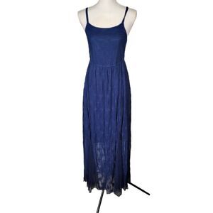 Torrid Dress Size 00 Blue Lace Mesh Overlay Maxi Size 00 Med